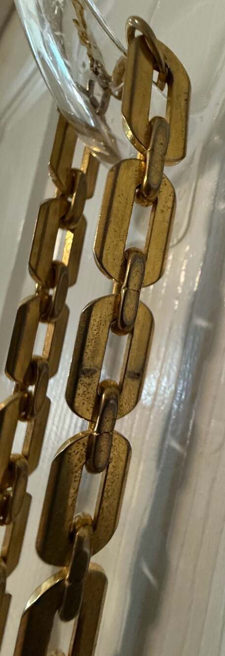 Crown Trifari Gold Tone Chunky Heavy Link Chain Necklace Retro Signed Vtg - Picture 13 of 16